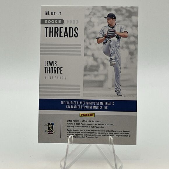 Lewis Thorpe 2020 Absolute Threads ROOKIE JERSEY #RT-LT Minnesota Twins - Picture 2 of 2